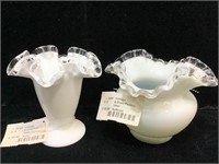 Fenton SilverCrest Vases. 4in H