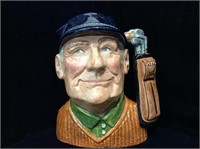 Royal Doulton Large Toby Jug, Golfer.