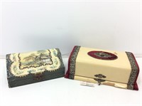 Pair of Antique Vanity Sets in Cases