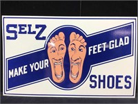 Selz Shoes Metal Advertising Sign. Repro 15x9