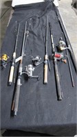 Lot of 5 Fishing Rod & Reel's