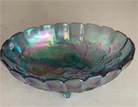 10" footed carnival glass console bowl