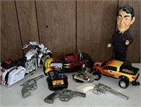 vtg. toy lot-RC car, cap pistols, etc.