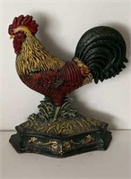 13" cast iron rooster doorstop