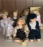 6 vtg. porcelain dolls