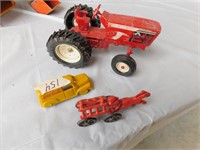 Cast car and horse and Buggy, IH Ertl tractor