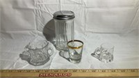 4 clear glass pieces