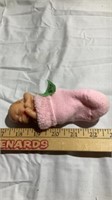Baby in pink sock
