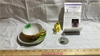 Cup and saucer, tear bottle