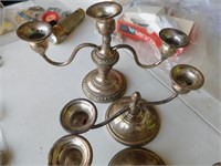 Sterling silver, weighted candlesticks (3)