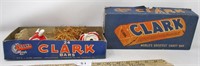 Vintage Clark Bars box, 2 x-mas figures