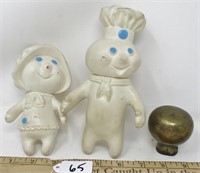 Pillsbury dough boy & sister?, brass knob