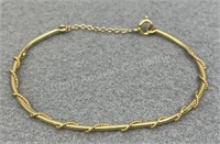14K Gold Bracelet, 3g, 2” Wide