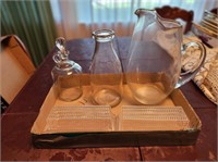 Plastic Butter Dish & Glassware