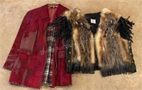 Mr Kens Fur Vest & Rough Red Coat