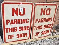 2 - No Parking this side of sign
