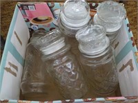 5 Glass Planter's Peanut Jars