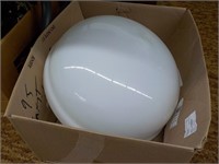 Large White Glass Ceiling Light Globe 16x9",