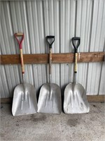3 snow shovels