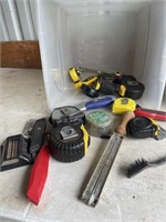 Box tape measures and box cutters and blades