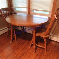 WOOD DROP LEAF TABLE W/2 CHAIRS