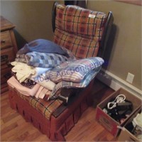 ROCKING CHAIR, PILLOW, BLANKETS