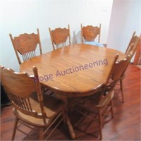 WOOD TABLE W/6 CHAIRS