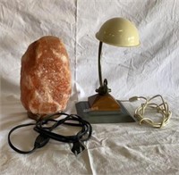 Himalayan Salt Lamp, Vintage Desk Lamp -D