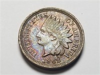 1862 Indian Head Cent Penny High Grade Toned