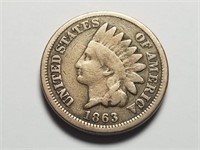 1863 Indian Head Cent Penny
