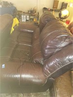 Leather Loveeseat Powered recliner ends Good Condi