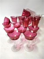 Pink Glass Stemware 15 Pc. Set