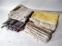 4 Vtg Multi-Color Hand Woven Rag Rugs