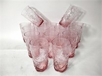 16 Pc. Seneca Driftwood Pink Glass Cup Set