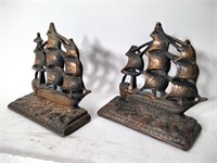 Constitution Sailing Ship Cast Iron Bookends