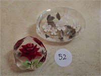 (2) Lucite "Paperweight" Pins