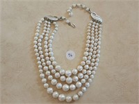 50's Graduated Pearl Four Strand Necklace