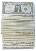 80 Piece Lot Of $1 Silver Certificates