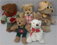 C7) 5 Plush Stuffed Animals Teddy Bears Bikini
