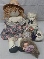 C7) 5 Plush Stuffed Animals Bears Anne Geddes Baby