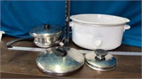 Crock Pot no lid & Strainer / Steamer Pan (Goes
