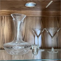 Decanter & Martini Glasses
