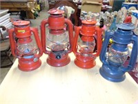4 antique lanterns: Dietz, Globe Brand, & --