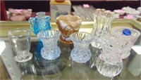 8pcs misc glass (tiny vases)
