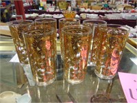 7 gold trimmed glasses SEE PICS