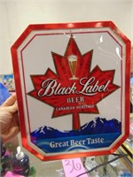 Lighted beer sign: Black Label Beer (Untested) --