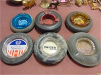 6 vintage ash trays SEE PICS