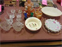 Approx 18 pcs misc glassware SEE PICS