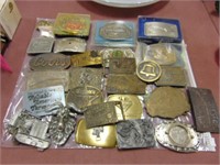 Approx 26 various belt buckles SEE PICS