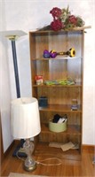 Bookcase, Floor Lamp, Table Lamp, Hand Weights